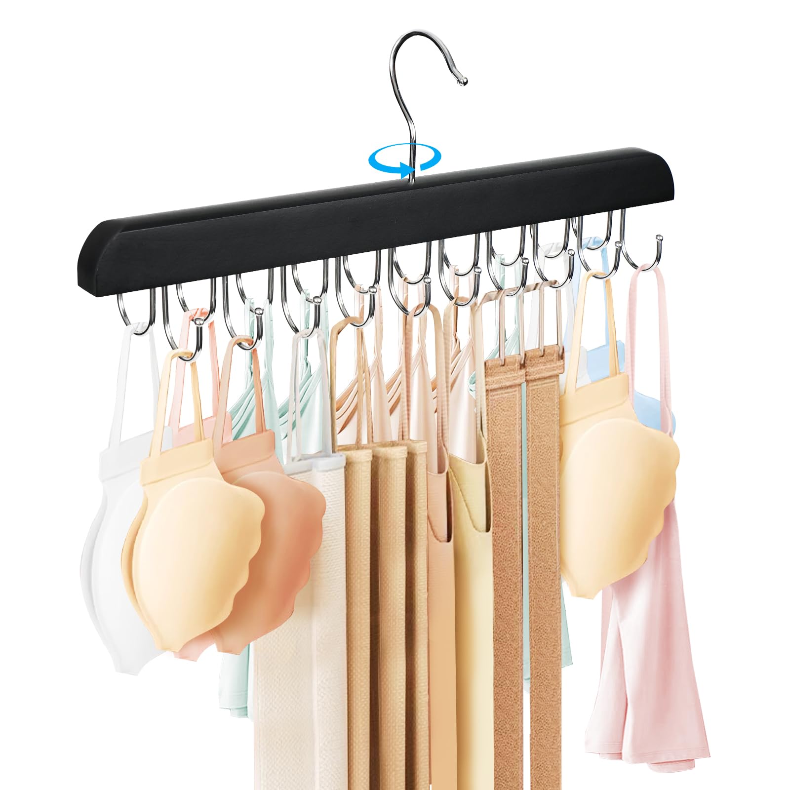 Aurabite 20 Hooks Hanger Space Saving-Closet Organizers and Storage-Tank Top-Bra-Pants Hangers-Clothes Organizer-Dresser Organizer-Skirt Hangers-Hangers with Clips-Legging Organizer for Closet