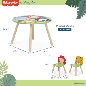 Fisher Price Fauna Collection Pride Rock Table Chair Set by Dream On Me, Jungle Print, Easy to Assemble, Crafted from Durable New Zealand Pinewood