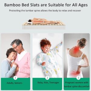 Foldable Bamboo Bed Mat,Summer Sleeping Pad Lumbar Protector Pad,Folding Tatami Floor Mat,Harden Spine Guard Bamboo Ranked Skeleton Bed Pad, Japanese Bamboo wood Roll-Type Slatted Bed, 70*150cm