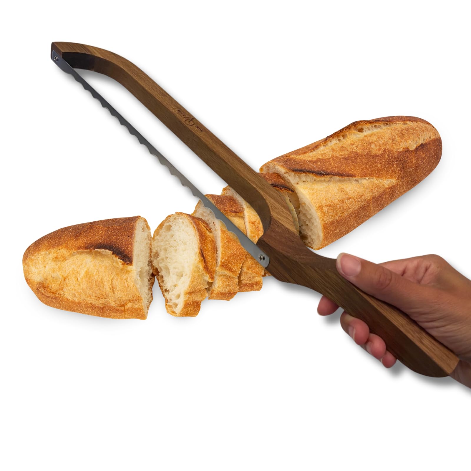 Ace and Olive Wood Fiddle Bow Bread Knife for Homemade Bread - Acacia Sourdough Bread Slicer Knife With Cover - Wooden Bread Bow Knife for Sourdough - Sourdough Bread Knife - Bread Saw Sourdough Knife