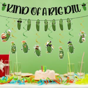 Rngmsi Pickle Party Banner Decorations - 10PCS Kind of A Big Dill Banner Decorations Pickle Theme Hanging Swirls Decorations Cucumber Pickle Birthday Party Decorations Supplies