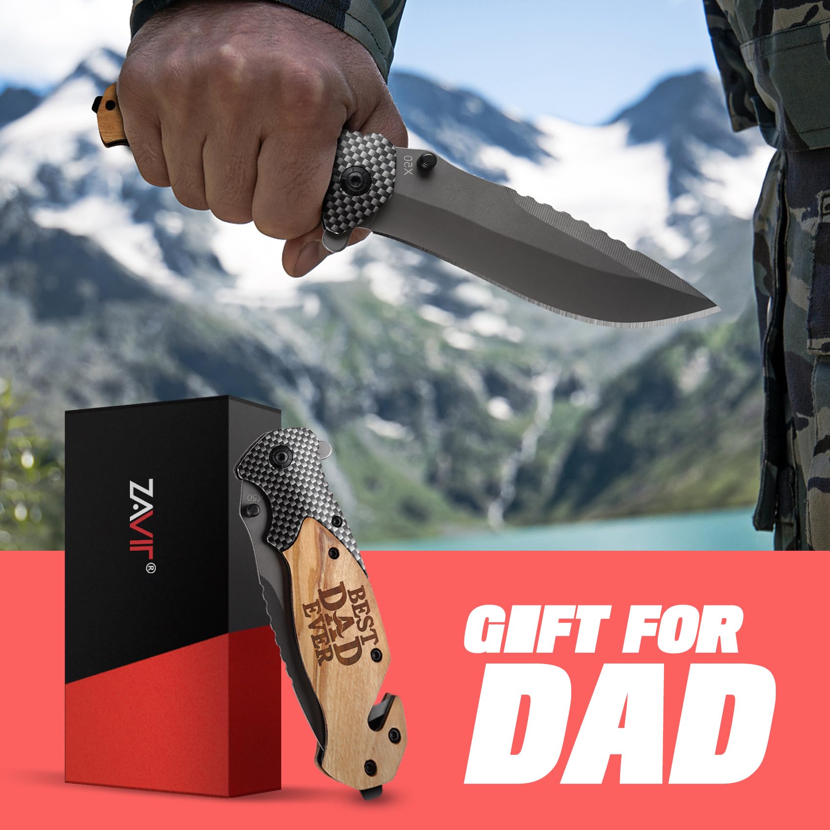 Father’s Day Gifts, Utility Knife+Pocket Knife Best Dad Ever