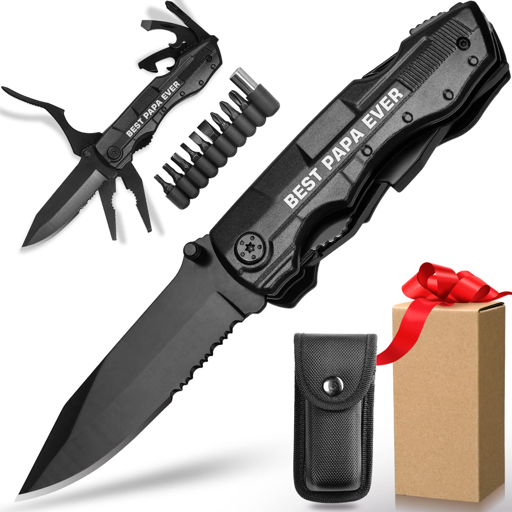 Father’s Day Gifts, Dad Gifts+Papa Gifts, Utility Knife+Best Papa Ever Multitool