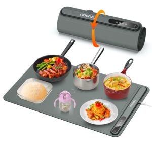 itrusou electric warming tray - full surface heating,rollable & portable,premium silicone nano-material,3 temperature settings,auto shut-off -versatile food warmer for gatherings,parties,everyday use