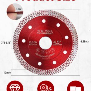 4.5" Diamond Blade for Angle Grinder, Super Thin Tile Saw Blades for Smooth Cutting, 2Pcs Indestructible Disc for Grinder Cutting Porcelain Ceramic Tile Granite Marbles.