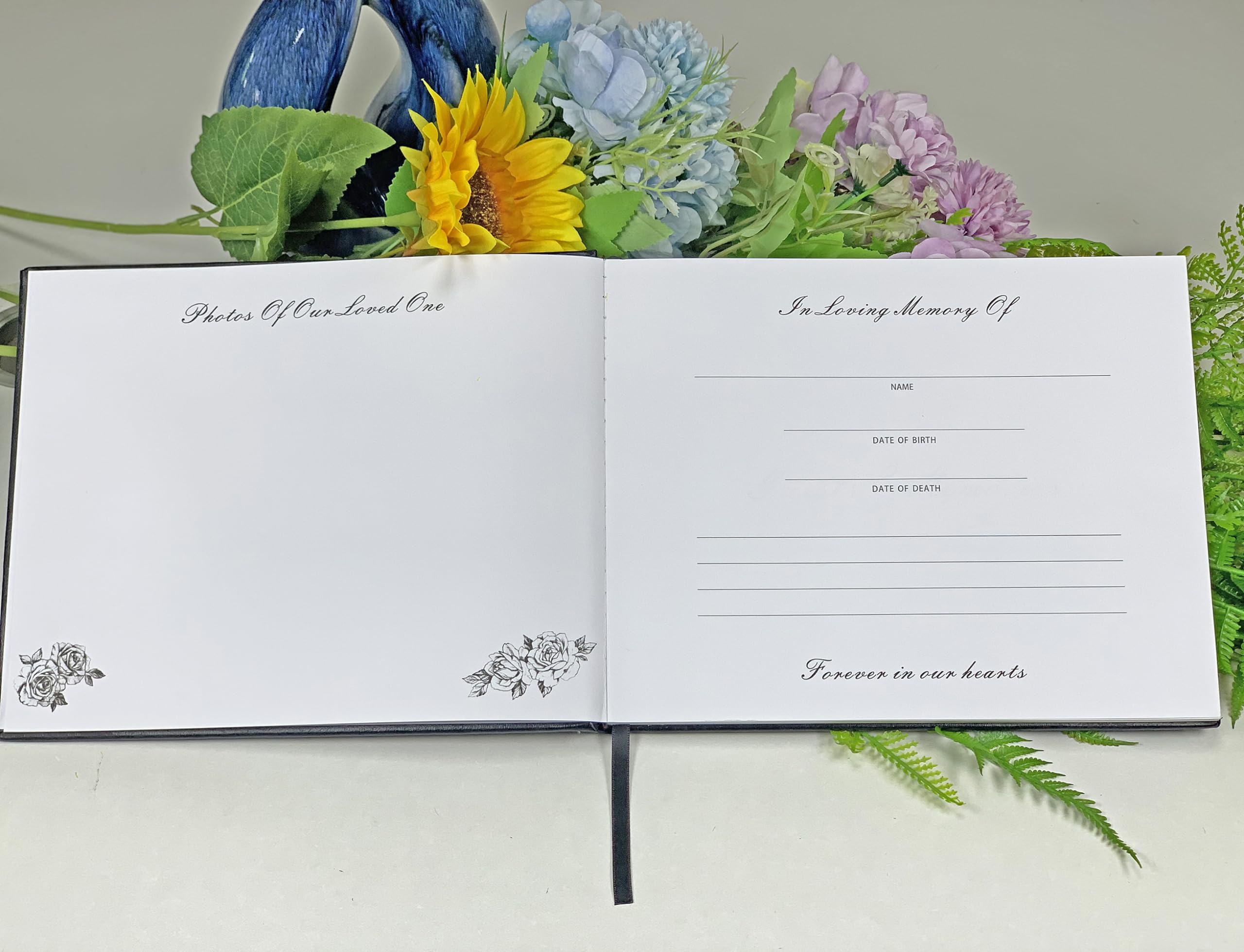 RAXIFU Funeral Guest Book, 8”x10” Memory Book for Funeral, 126 Pages Guest Book for Memorial Service, Celebration of Life Guest Book