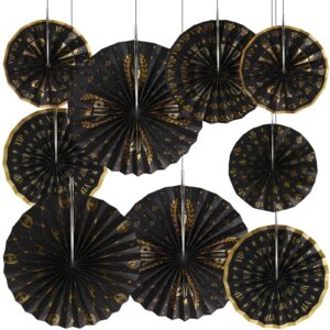 outus 9 pcs vip party decorations movie night hanging paper fans movie theater decor movie themed party favors roaring 20s party decor for ceiling classroom red carpet 1920s wall party supplies