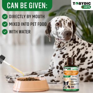 Tobydic Natural Dog Yeast Infection Relief - Itchy Skin & Ear Treatment - Reduces Irritation & Relieves Itching and Allergy - Herbal Medicine Drops Supplement - Made in USA