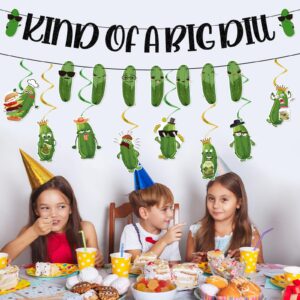 Rngmsi Pickle Party Banner Decorations - 10PCS Kind of A Big Dill Banner Decorations Pickle Theme Hanging Swirls Decorations Cucumber Pickle Birthday Party Decorations Supplies