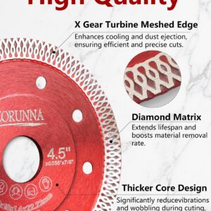 4.5" Diamond Blade for Angle Grinder, Super Thin Tile Saw Blades for Smooth Cutting, 2Pcs Indestructible Disc for Grinder Cutting Porcelain Ceramic Tile Granite Marbles.