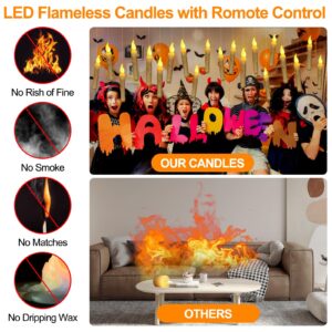 20 Pack Christmas Floating Candles with Wand Timer Remote Control,Floating Candles for centerpieces,LED Flickering Light Flameless Candles Hanging For Harry Potter Party Witch Decor Christmas Gifts