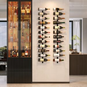 X-cosrack 12 Bottle Wall Mounted Wine Rack, Detachable Wine Storage Organizer Used As One or Four, DIY Wall Hanging Wine Holder, for Dining Room, Bar, Wine Cellar