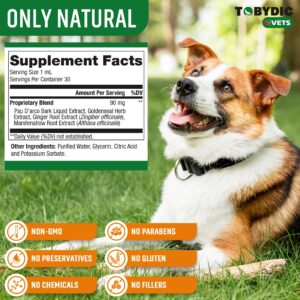 Tobydic Natural Dog Yeast Infection Relief - Itchy Skin & Ear Treatment - Reduces Irritation & Relieves Itching and Allergy - Herbal Medicine Drops Supplement - Made in USA