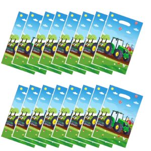 allpick 30pcs farm tractor tote bag packs goodie bags treat bags candy bags party favors tractor bags for kids birthday baby shower tractor theme party, green