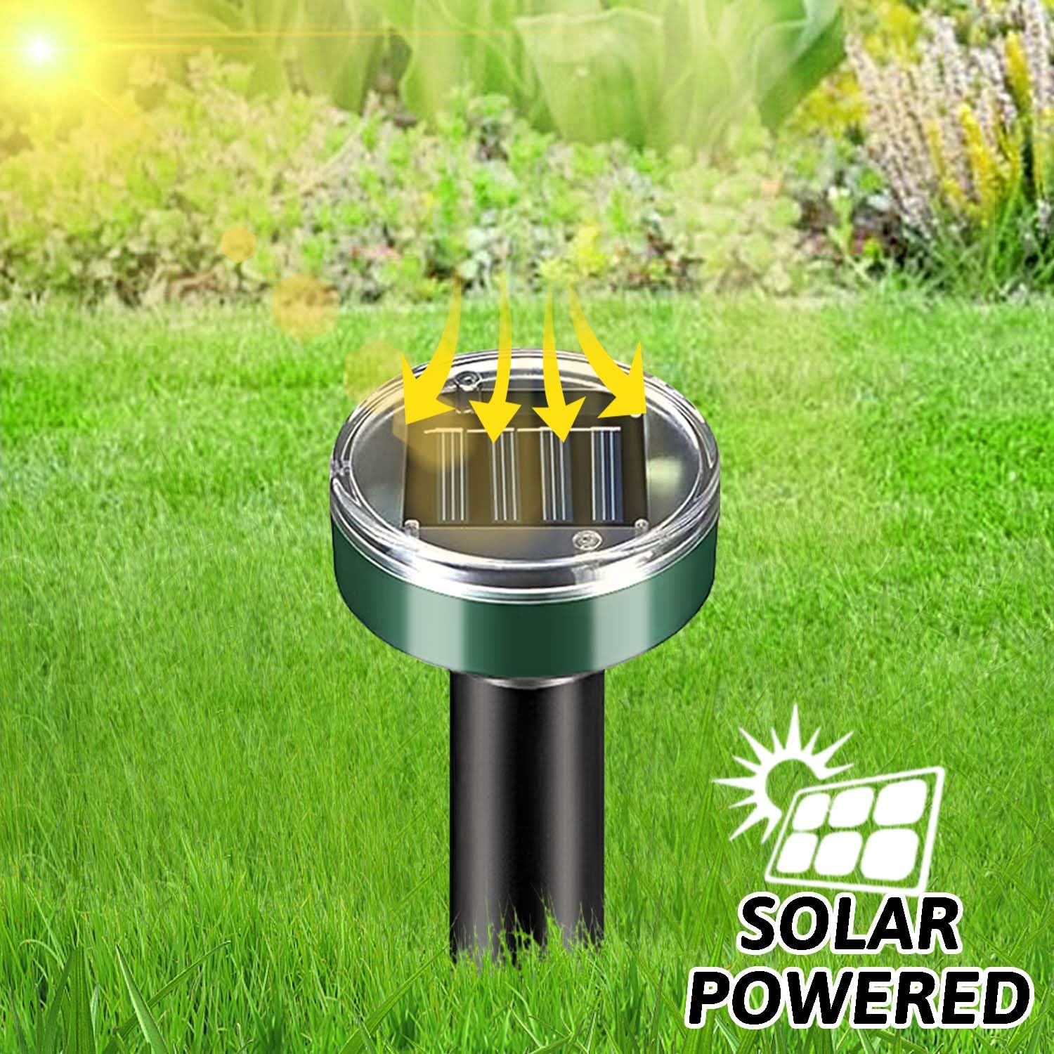 10 Packs Solar Powered Mole Repellent, Sonic Mouse Deterrent Pest, Rodents, Sankes, Squirrels Out of Garden, Yard, Farm