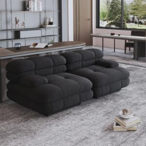 wjshome modular sectional couch,living room inline sofa,73.23" minimalist sofa couch,lovesofa deep seat couch deep seat (black, 2 seater)