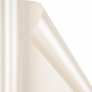 WRAPAHOLIC Premium Pearl Glossy Wrapping Paper - Off White - 17in x 32.8ft Roll, 46 Sq. Ft