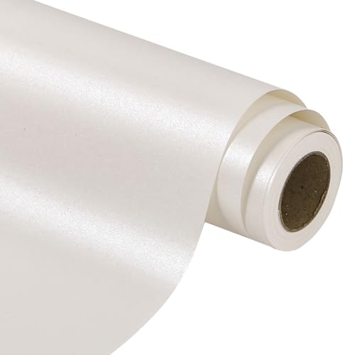 WRAPAHOLIC Premium Pearl Glossy Wrapping Paper - Off White - 17in x 32.8ft Roll, 46 Sq. Ft