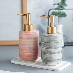 Soap Dispenser Soap and Lotion Dispenser Ceramic Soap Dispenser 350ML Lotion Bottle Bathroom Kitchen Shampoo Soap Bath Gel Separately Bottled Bathroom Soap Dispenser(Color:C)