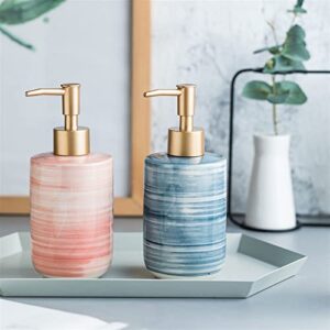 Soap Dispenser Soap and Lotion Dispenser Ceramic Soap Dispenser 350ML Lotion Bottle Bathroom Kitchen Shampoo Soap Bath Gel Separately Bottled Bathroom Soap Dispenser(Color:C)