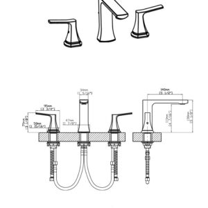 Galim Widespread Bathroom Faucet, Single Hole Sink Faucets for Bath & Kitchen, Double Handle Water Faucet, Brass Cartridge, Modern Top Mounted Design, Suitable for Hot and Cold Water, Charcoal Gray