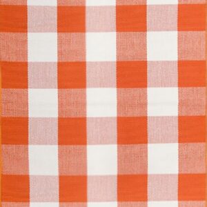 WAYYE Buffalo Plaid Outdoor Rug Checkered Area Rug Washable Doormats Indoor Outdoor Rugs for Layered Front Door Mats, Porch, Entryway, Kitchen, Farmhouse (Orange and White Plaid, 2'3'' x 3'7'')