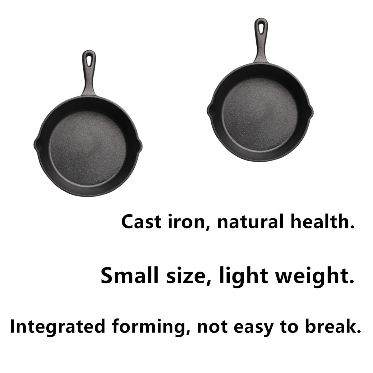 AISIBO 4 Inch Small Cast Iron Skillet, Pre Seasoned Mini Cast Iron Skillet, Camping Nonstick Frying Pan for Baked Brownie, Cookie, Egg Cakes Pan (Black)