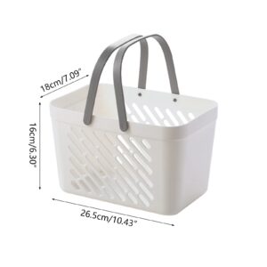 GMBYLBY Bath Basket With Handle Storage Organization Hollow Draining Container For Home Bathroom Shampoo Lotion Holder Bath Basket