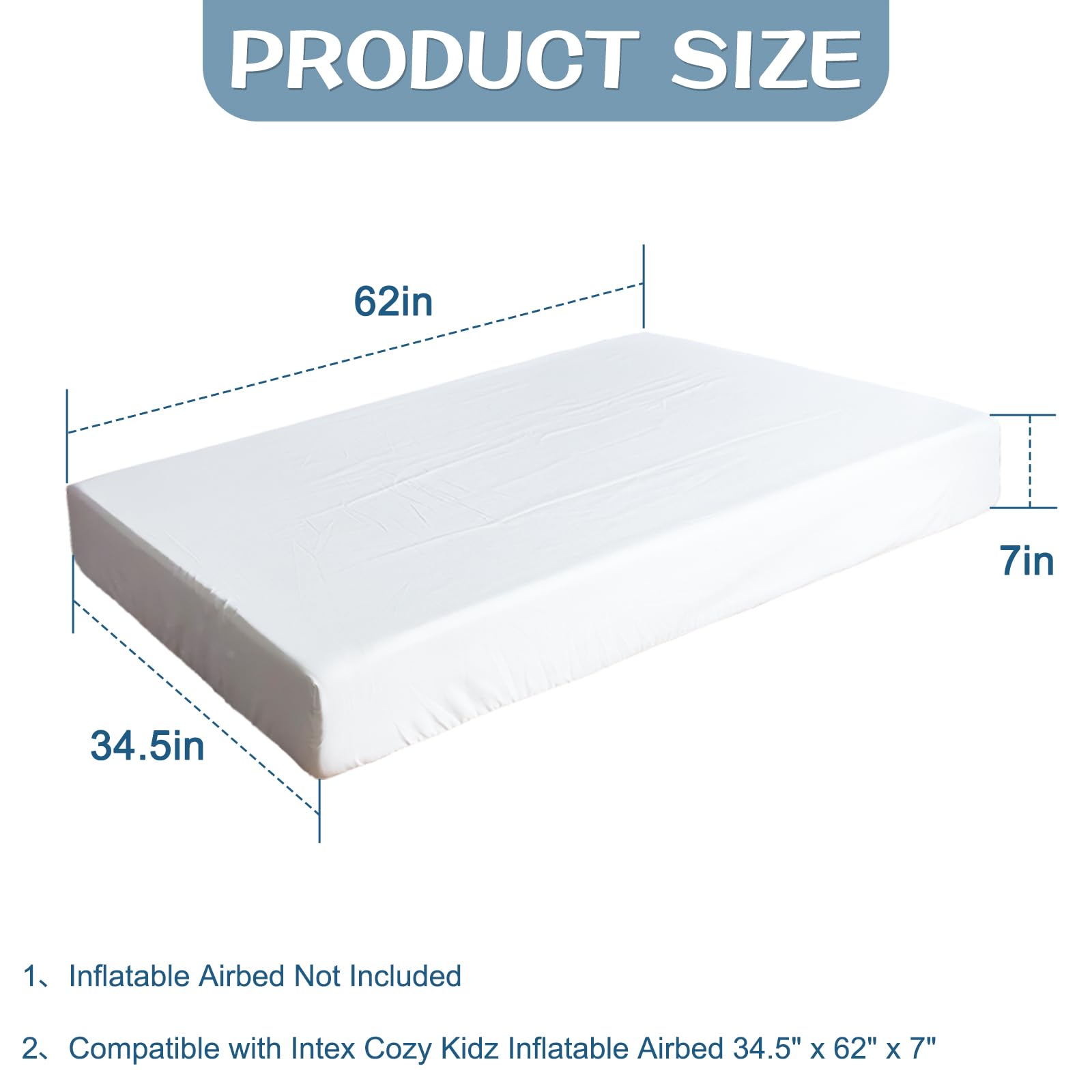 8 PCS Kids Air Mattress Sheets Toddler Air Mattress Fitted Sheets Compatible with Intex Cozy Kidz Inflatable Airbed for Baby Shower Parties, Kids Sleepover Parties (Airbed are Not Included)