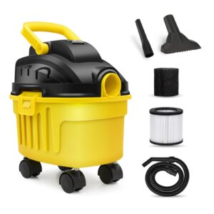 pretec wet dry shop vac, 2.5 gallon wet dry vacuum cleaner, 3 peak hp small shop vac, 3 in 1 portable shop vacuum with nozzle, filter, vacuuming and blowing, for cleaning floor, upholstery, gap, car