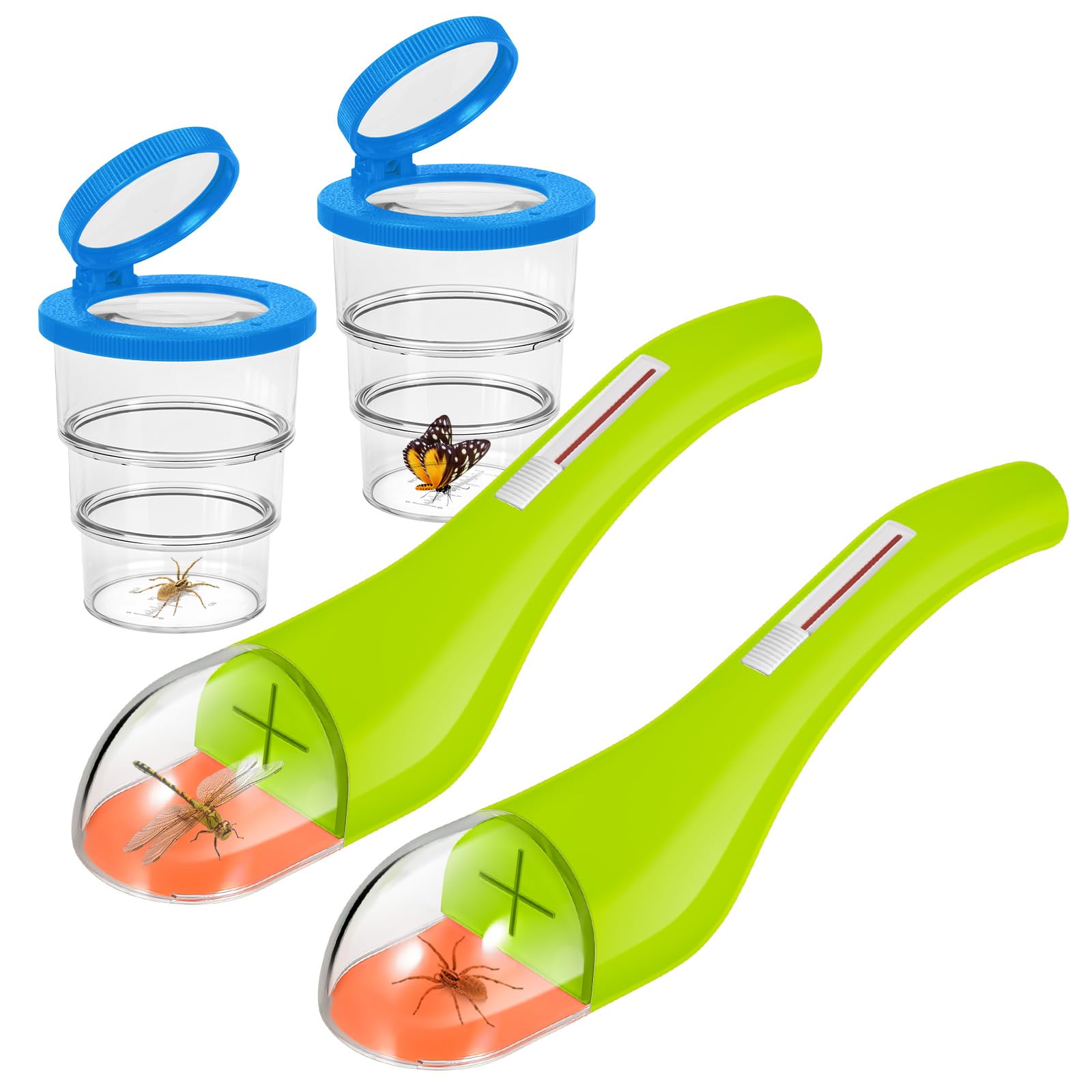 Bug Catcher with Magnifying Insect Bug Box, Bug Catching Kit Tool for Kids & Adults, Bug Collection Kit Contactless Quick Release Bug Grabber Trap for Spider Insect Catcher for Nature Explore(Green)