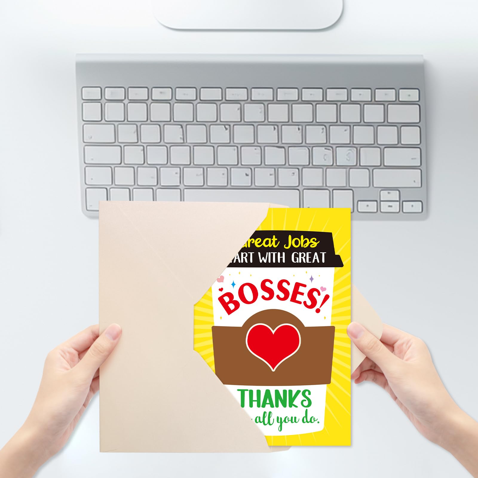 ceiba tree Boss's Day Card Thank You Card from Employees with Envelope Happy Boss Day Greeting Card for Leader Employer Men Women