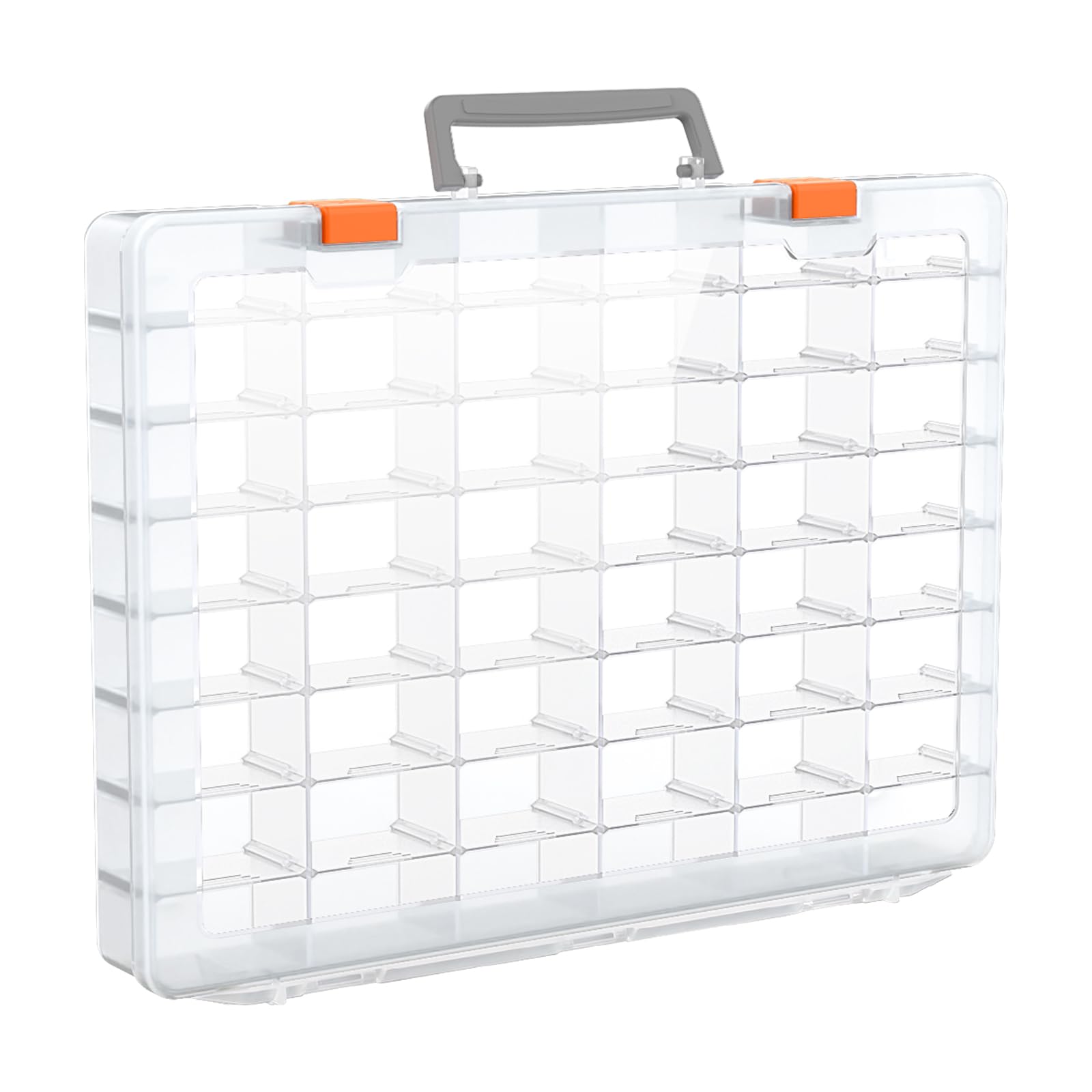 Bluedale 48 Grids Large Plastic Organizer Box with Adjustable Dividers, Beads Storage Containers Compartment Tackle Box Case for Crafts Hobby Small Parts Fishing Seeds Jewelry (Transparent)