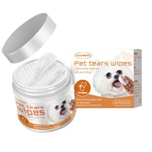 generic tear stain remove wipes for dogs, unscented gentle eye cleaner pads, pet eye cleaning wipes,60 count, white