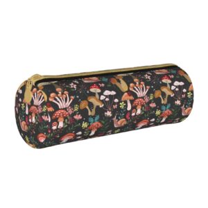 aoojanu mushrooms snails butterflies leather pencil case zipper pen makeup cosmetic holder pouch stationery bag for school, work, office