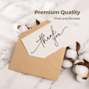 SPIRITDUST 52-pack Thank You Cards Bulk with Kraft Envelopes & Matching Stickers, 3.5x5 Inches, Minimalist Design | Perfect for Business, Weddings, Baby & Bridal Showers, Graduations & Funerals.