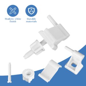 2 Pack Universal Toilet Seat Hinges Replacement with Bolts Screw and Nuts White Plastic Toilet Seat Hinges Toilet Seat Hardware for Toilets Seats Lids Replacements and Repairs