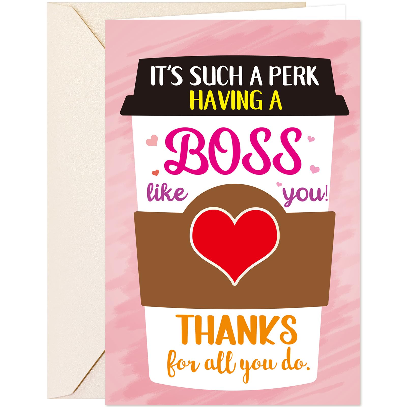 ceiba tree Happy Boss's Day Card with Envelopes Boss Gratitude Notecard Thanks for All You Do Card for Boss Lady Leader Employer Men Women