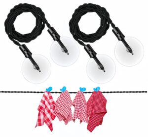 generic travel clothesline - no clips needed! stretchable outdoor clothes line ropes for easy drying-clothes line outdoors-travel clothesline for hotel room-outdoor clotheslines for outside (1.5m+3m)