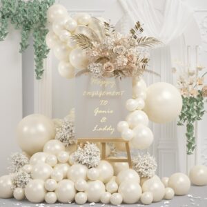 pearl white balloons, 78pcs double stuffed balloons arch kit different sizes 18/12/10/5 inch pearl ivory balloon garland kit for wedding bridal baby shower engagement birthday