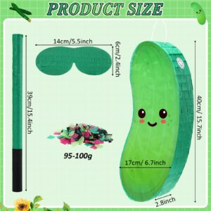 Sonwyoung Pickle Piñata for Kids Birthday Party 15.7 x 6.7 x 2.8 Inches Cucumber Theme Piñata with Bat Blindfold and Confetti for Baby Shower Photo Props Cinco De Mayo Fiesta Decoration