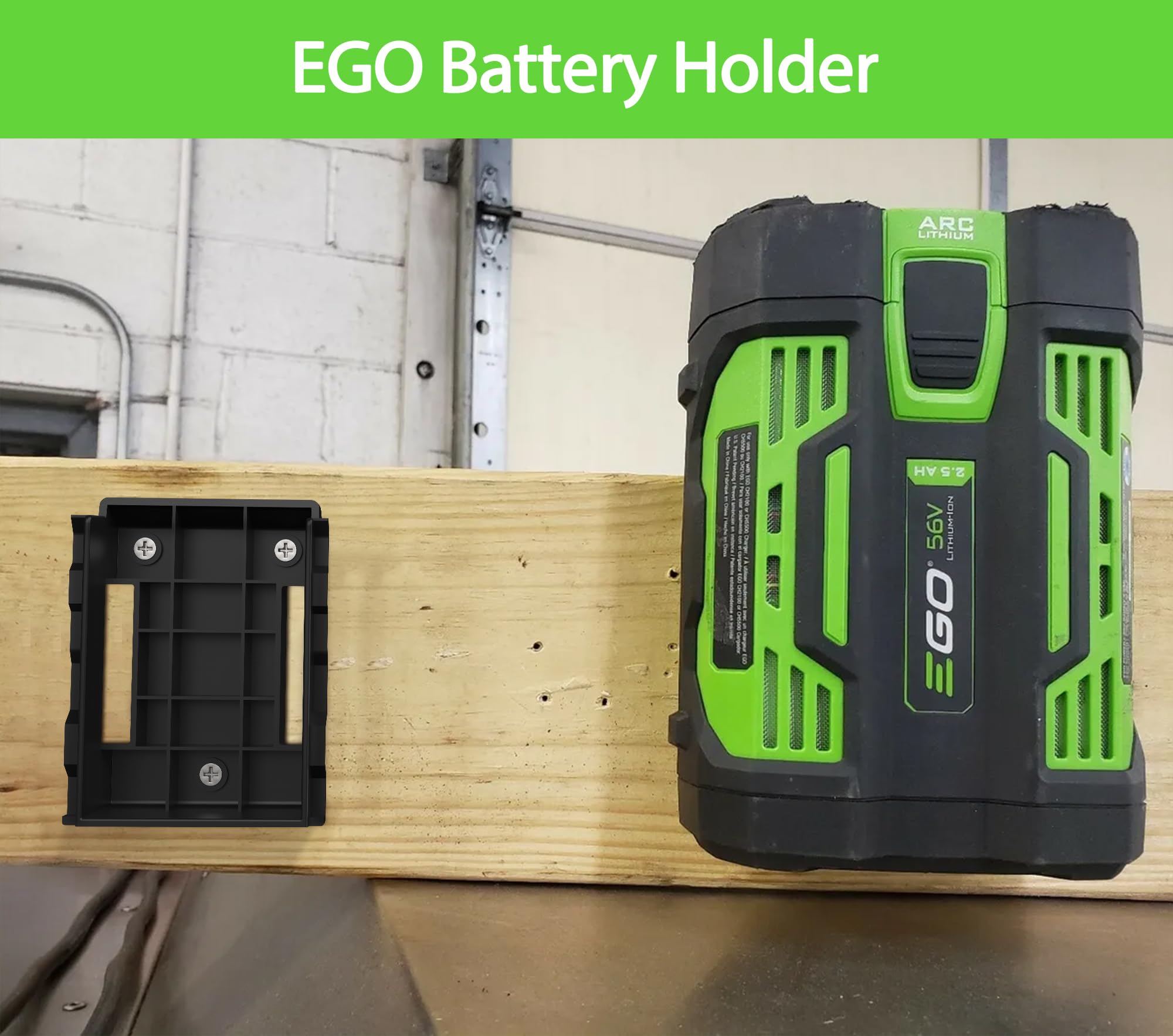 POBNRA 4 Pack for EGO Battery Holder | EGO Battery Mount | EGO Accessories | Ego Holder | 56V Ego Battery Holder Wall Mount | EGO 56V Battery Under Shelf Mount fit All EGO Battery