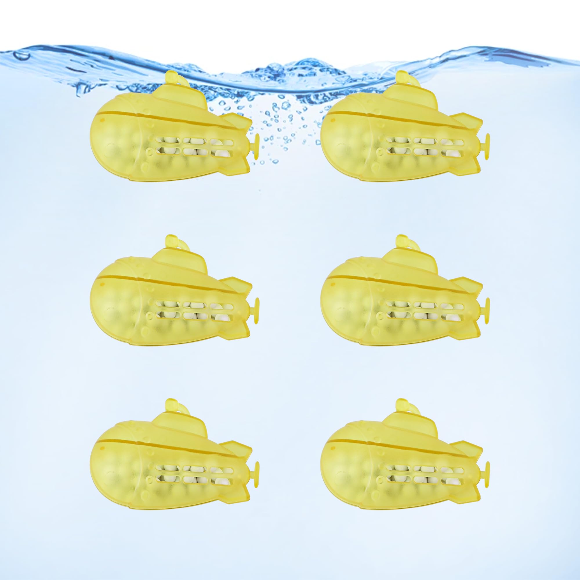 puxyblue Humidifier Cleaner Submarine, Demineralization Float Submarine Compatible with All Humidifier and Fish Tank(6Pack Yellow)