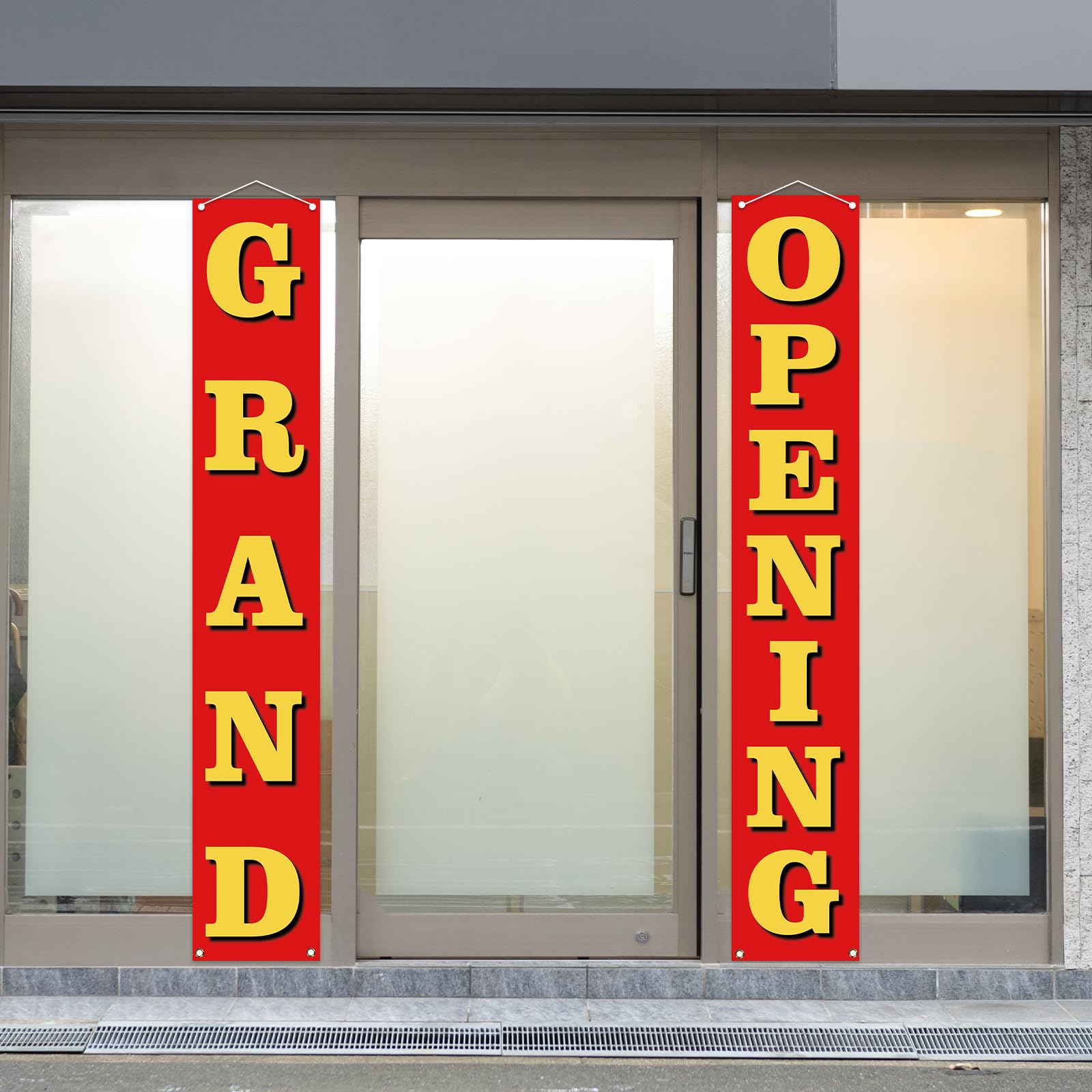 Grand Opening Decorations Outdoor Red Grand Opening Porch Sign Banner New Store Restaurant Grocery Cafes Shop Advertising Business Start Sign