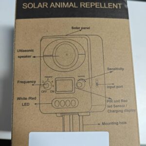 Upgraded Deer Repellent Devices Animal Repellent Outdoor Solar Ultrasonic Animal Repeller with Motion Sensor Animal Deterrent to Keep Dog Raccoon Cat Coyote Skunk Squirrel Rabbit Out of Yard Farm