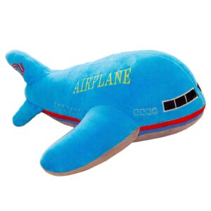 xirida airplane plush aircraft toy stuffed blue plane pillow gifts for boys kids 15.7"