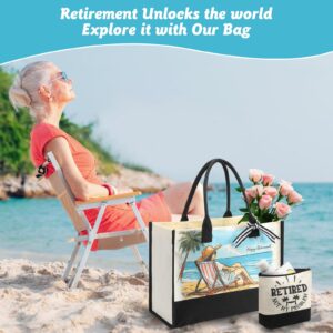 Retirement Gift for Woman 2024,11 Pcs Happy Retired Gifts with Retirees Tumbler, Travel Tote Bag Set,Funny Decider Dice, Best Retirement Gifts Baskets for Coworker Teacher Nurses Friends