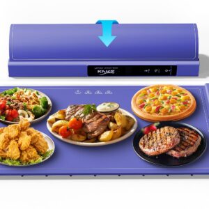 Warming Mat for Food,Full Surface Fast Heating,Roll Up Portable Food Warming Mat,6 Temperature Settings,Silicone Food Warmer with Longer Power Cord for Party,Buffets,Gathering,Holidays-25x16inch