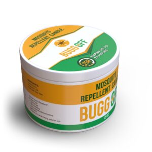 BUGG OFF- Mosquito Repellent Candle Tin (12oz) | Citronella Oil, DEET Free, Essential Oil Infused for Outdoor Use | Burns 25 Plus Hours 1 Pack