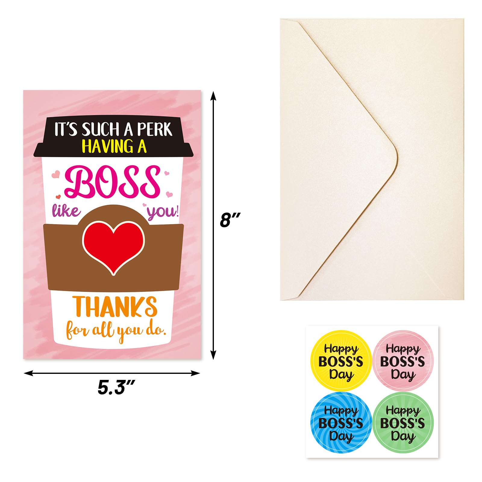 ceiba tree Happy Boss's Day Card with Envelopes Boss Gratitude Notecard Thanks for All You Do Card for Boss Lady Leader Employer Men Women